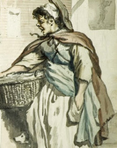 Paul Sandby-Cries of London - Nat Gal of Scotland 1759 - HandBound Costumes - Bibliography - 18th century costume research - what people wore - street sellers clothing - Everyday georgian costume
