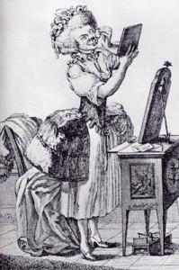 The Old Coquette - german Cariacature - Eighteenth Cnetury Undwear - Stays and Corsets -Side Hoops - Hip Hops - What the duchess might have worn
