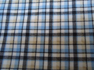 Fabric uk - historical fabrics - Polyesters - tartan Fabrics - Blue Check - HandBound Costumes