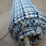 Fabric uk - historical fabrics - Polyesters - tartan Fabrics - Blue Check - HandBound Costumes