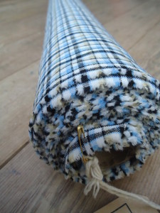Fabric uk - historical fabrics - Polyesters - tartan Fabrics - Blue Check - HandBound Costumes