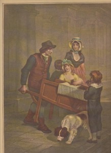 Cries of London - Francis Wheatley - Gingerbread Seller - 1793 - HandBound Costume Research - Eighteenth Century Fashion - What the Street Sellers wore - 18th Cnet Plebeian Dress - 1700's Day wear - Undress - the Clothing of everyday folk - History of fashion - Researching georgian clothing