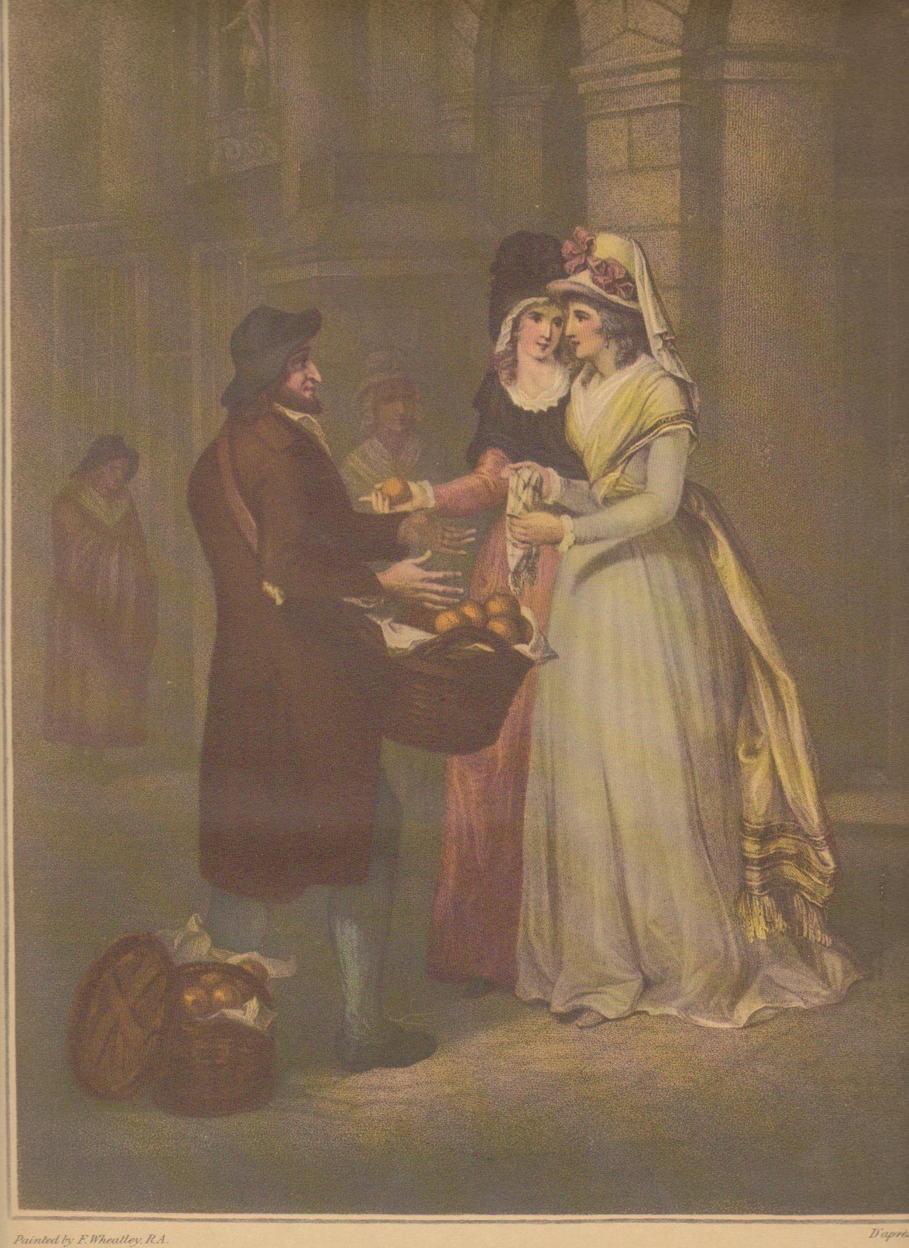 Cries of London - Francis Wheatley - Orange Seller  - 1793 - Eighteenth Century Costume - Goergian - Undress - day Wear - HandBound Research