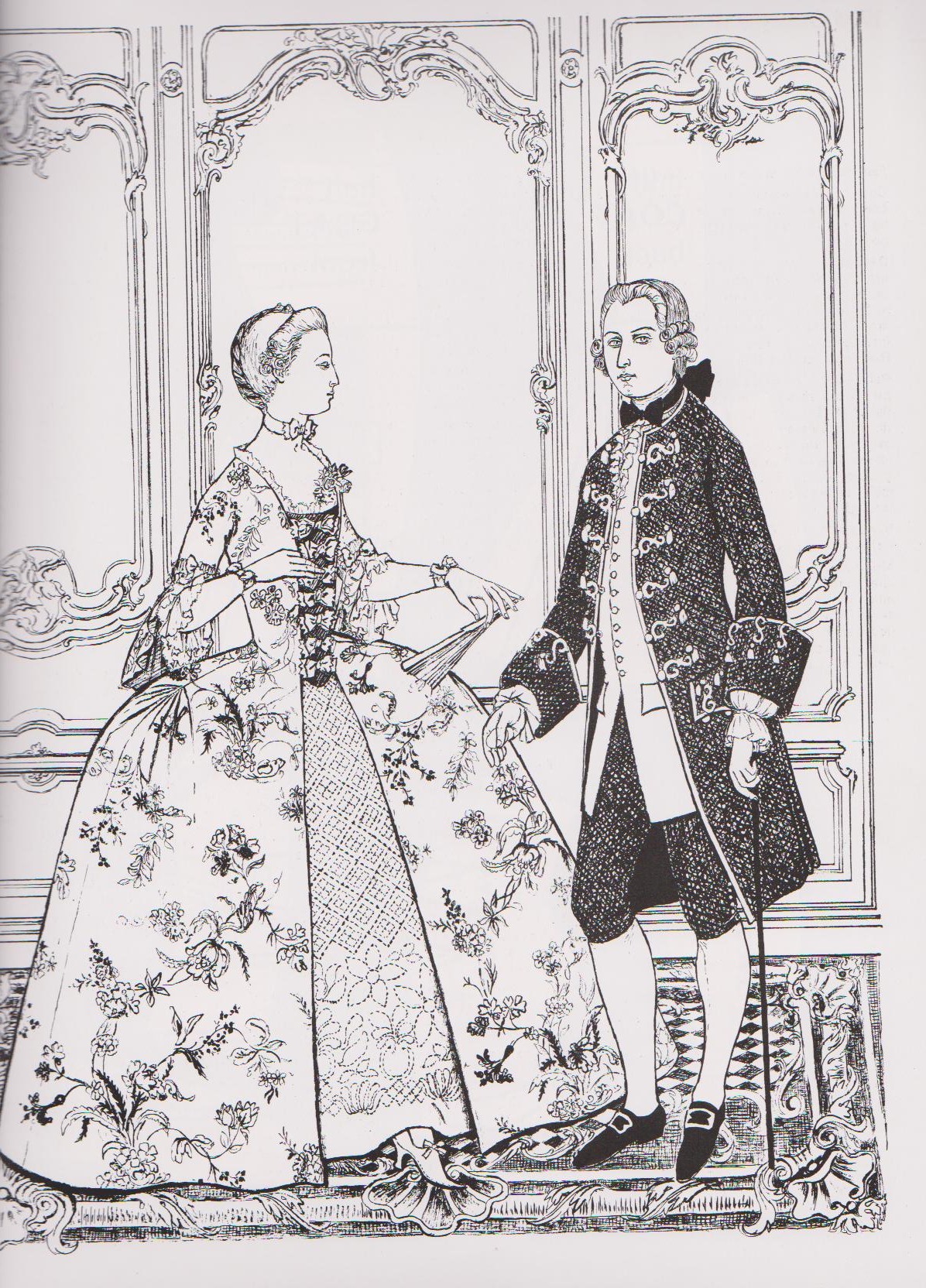 Evolution Of Fashion - Margot Hill and Peter.A. Bucknell - Eighteenth century costume - Details of Goergian Clothing - Fashion throughout the ages - Researching 1700's Fashion - Side Hoop Dresses - Robe a la Francais - Robe a la anglais - upper class clothing - Court wear - patterns of historical clothing - historical costume -HandBound Costumes - 