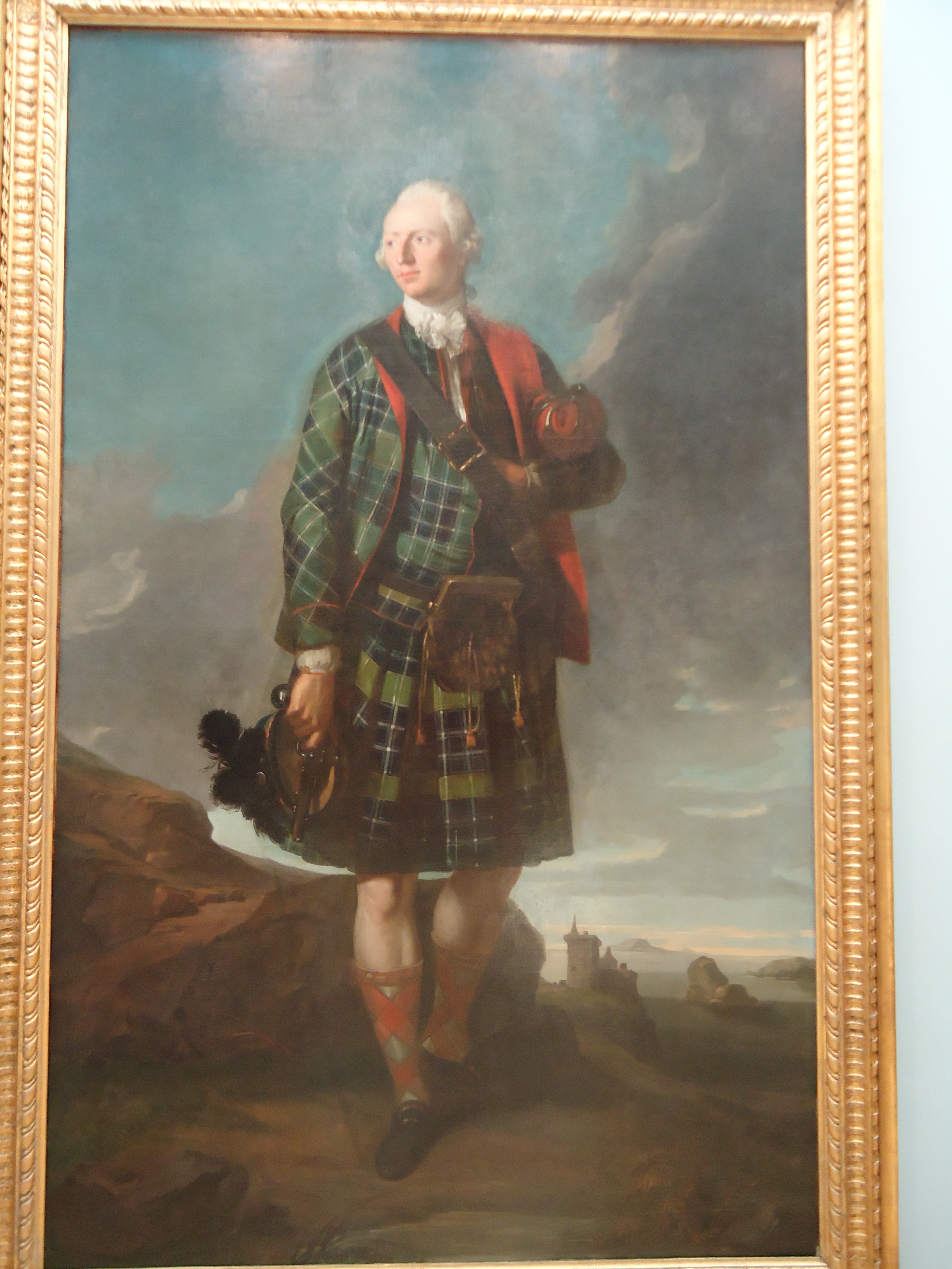 Sir Alistair MacDonald - attr Chalmers - 1772 - HandBound, late 18th century example of Scottish plaid in historical costume, mens historical costume, history of the kilt, 