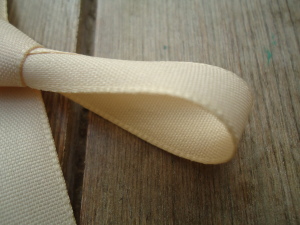 Online Haberdashery Supplies, Historical Looking Trims, natural ribbons for sale, berisford's rustic ribbon - dark cream col 50, Inline Historical Fabric suppliers, Hand made and Bespoke Historical Costumes based on items from the museums by HandBound Costumes,