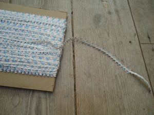 Fly trim Alternative for 18th century costumes, picot edged trim, online haberdashery, trims and laces for sale at HandBound Costumes, hand made historical costumes for sale, braid for sewing