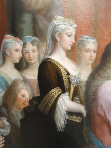 The Baptism of Prince Charles Stuart by Antonio David 1725, A study on how neck cloths or Fichus or handkerchiefs were worn in the 18th century, historical costume research - a look into georgian costume and how it was worn., historical replica costume, Hand made period clothing, reenactment csotume, bespoke garments form the 18th century, accessories of the 18th century, dress like a georgian
