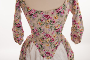 Gallery of English Costume, 1770s - 80s style of dresses, Janet Arnold costumes, replica historical costumes by HandBound, polonaise dresses from the 18thc, where can I get a period dress made up, replica costume maker , corsetier specialising in 18thc stays, HandBound Historical Costumes