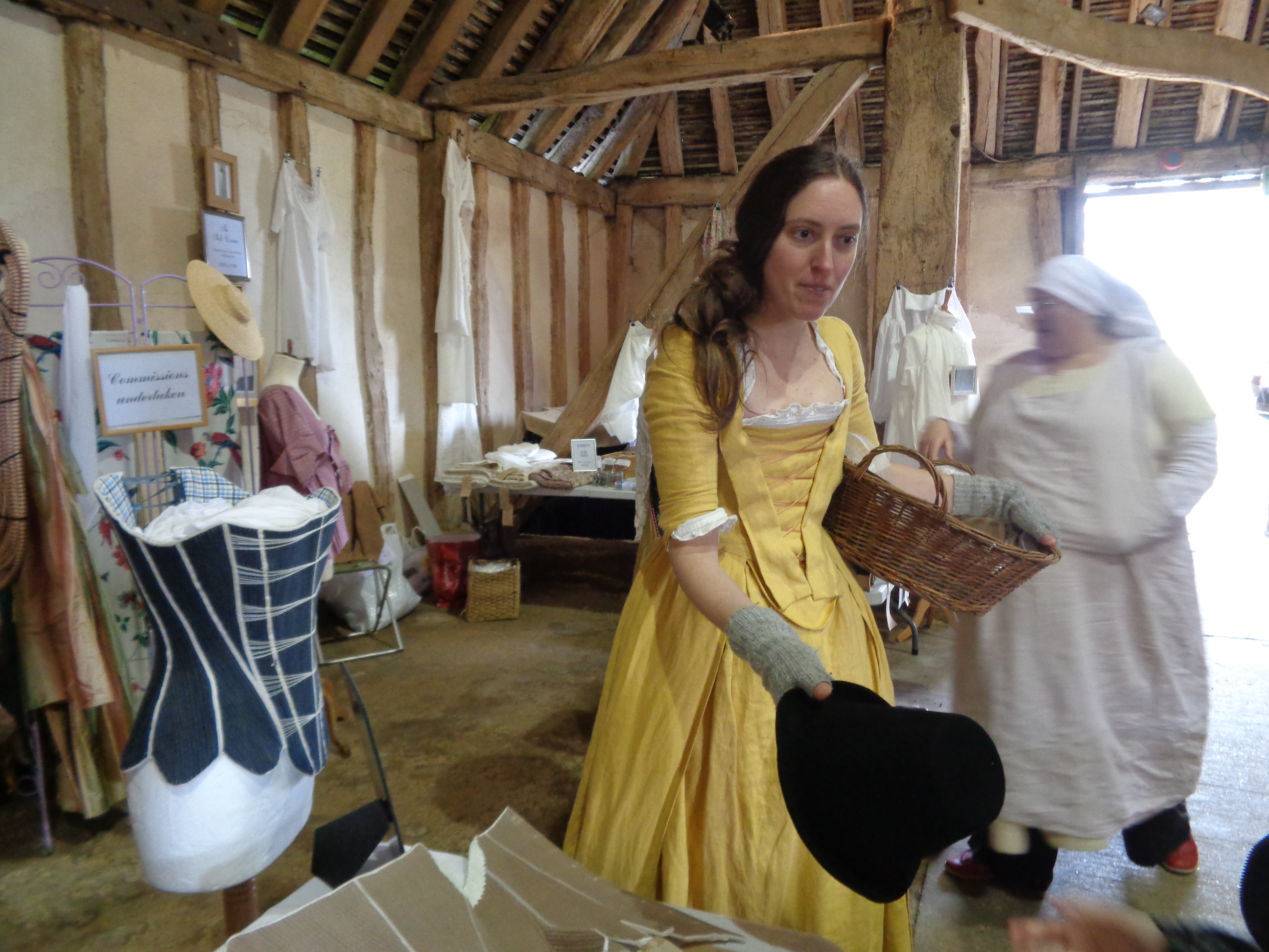 yellow anglais HandBound Costumes at ILHF, georgian costumes dressmaker and historical tailor, period seamstress and museum based replicas