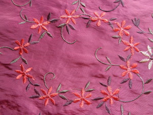 floral taffetas for sale, embroidered silks