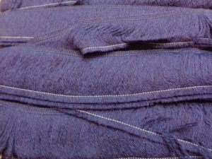 coloured wool-effect tassles, rustic trims for sale, I wat a tassle that isn't sleek and glossy but rough looking, navy trims for sale, costumiers supplies, theatrical costume haberdashery and trims