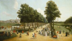 early 1700s mantua images - a view of the mall at St James Park by Marco Ricci 1709-1710