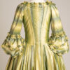 back view of 1760s green striped robe a l'anglais