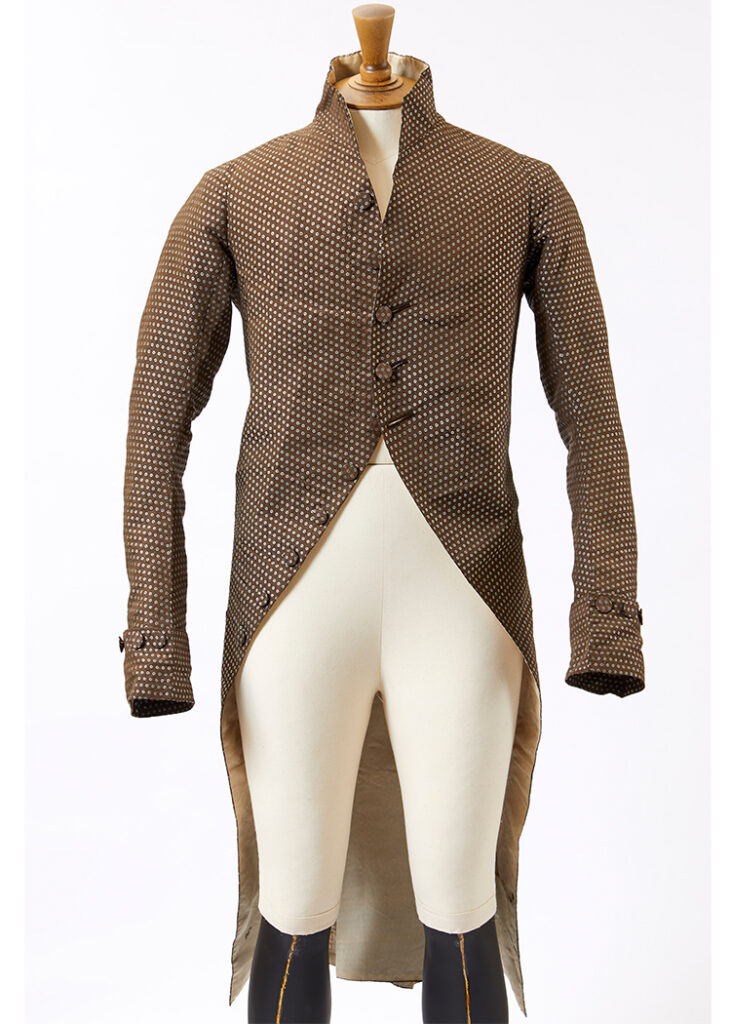 front view of a c.1790s mans coat - Normanby Hall